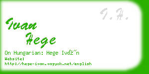 ivan hege business card